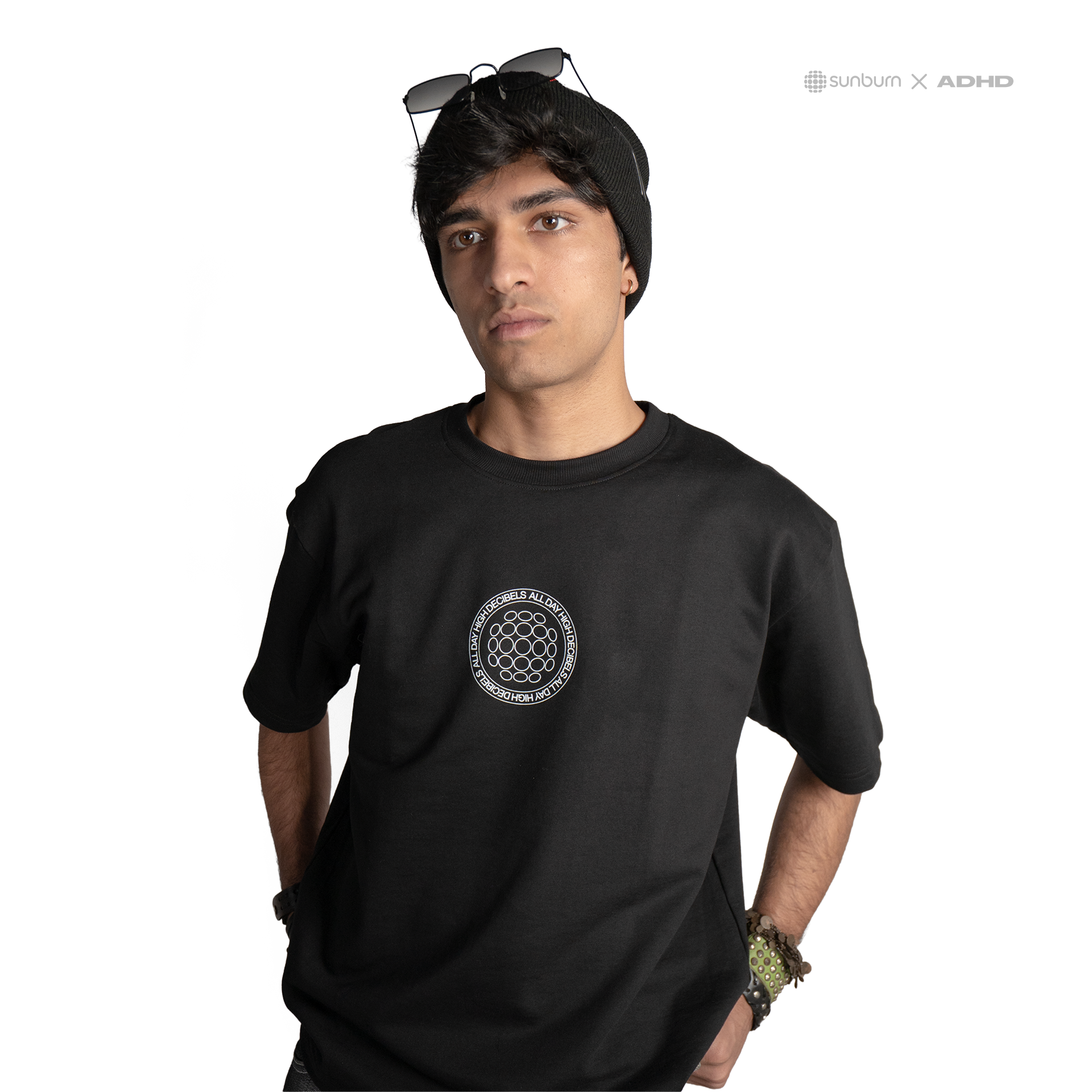 sunburn core logo oversized tee (black)