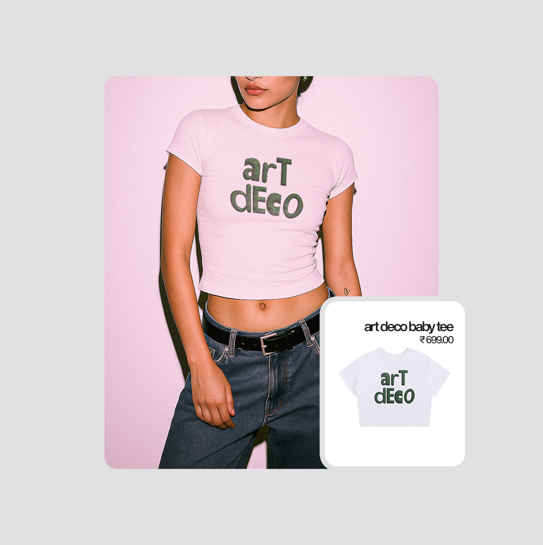 art deco baby tee