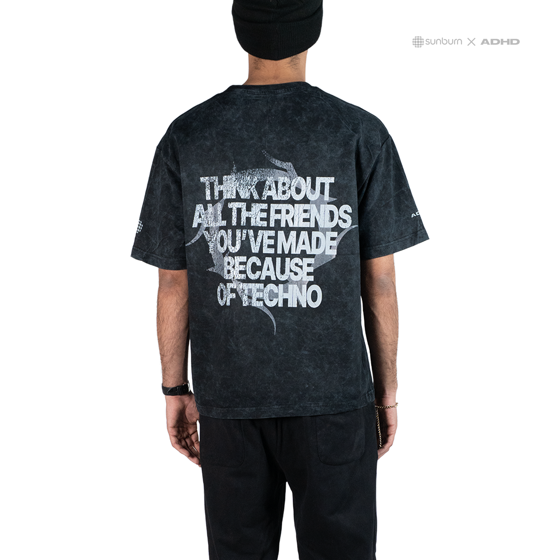 techno acid wash oversized tee