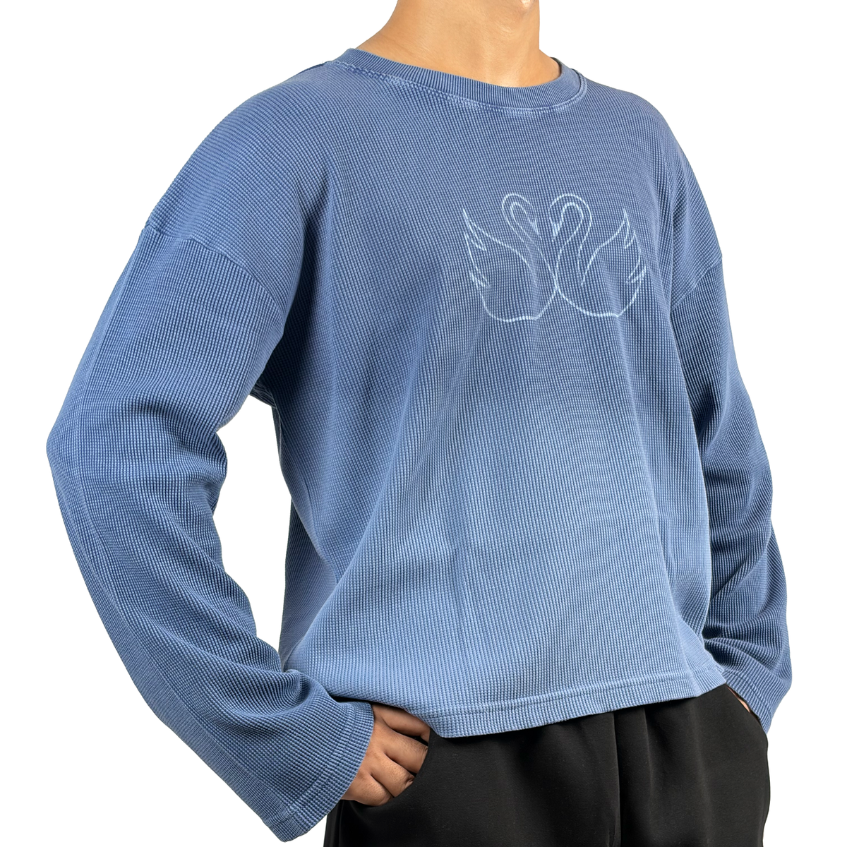 lost my mind waffle knit oversized long sleeve
