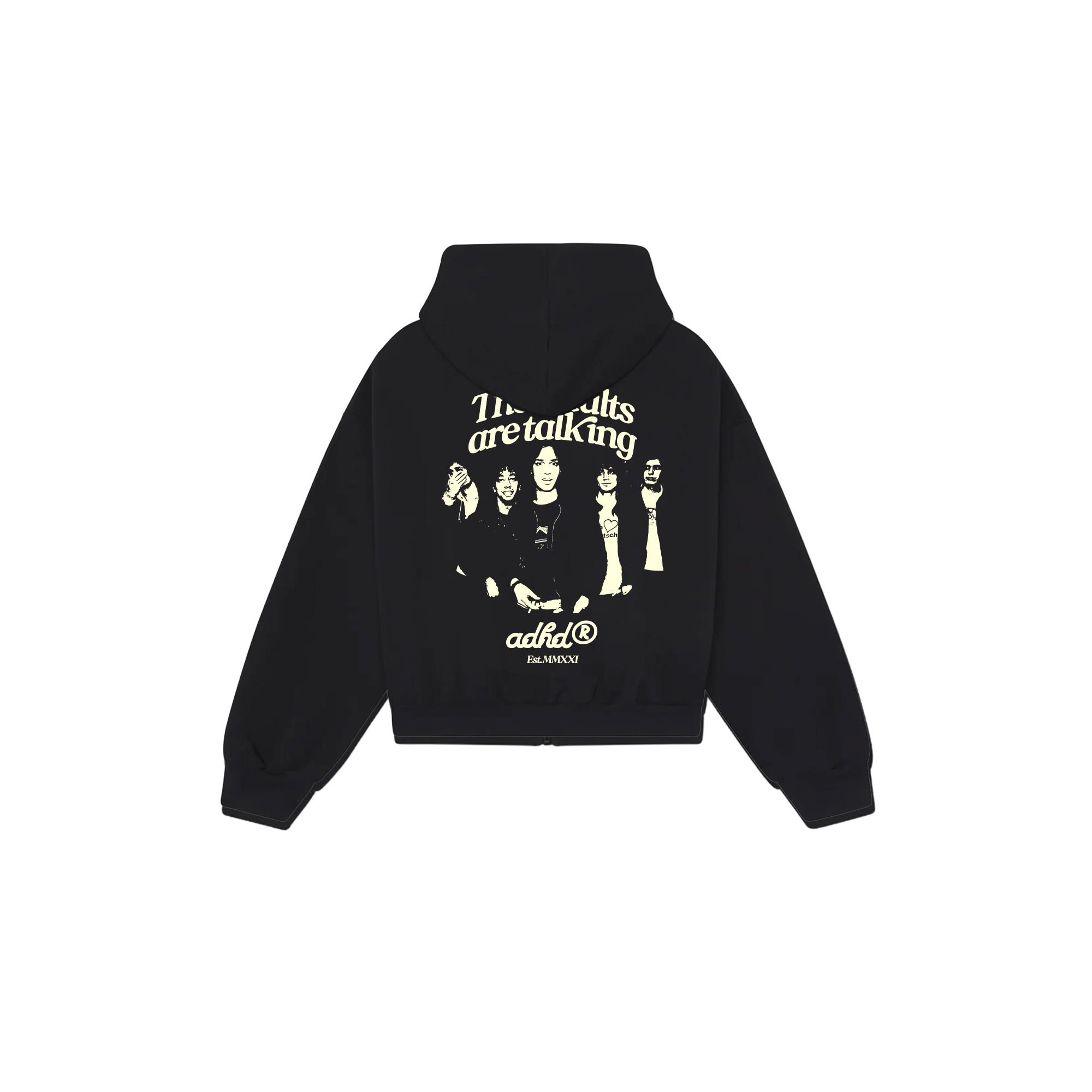 adults are talking oversized zip-up hoodie