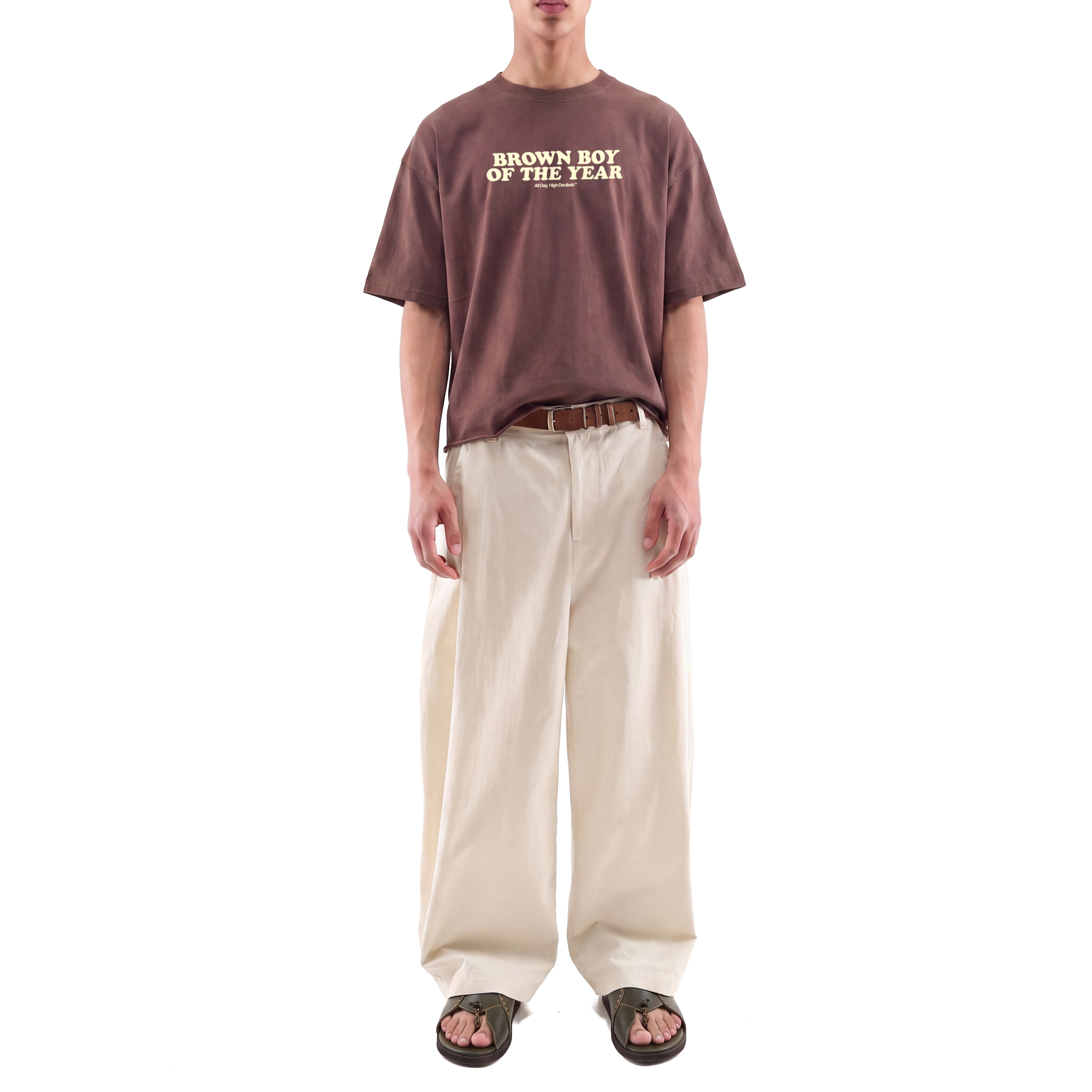 brown boy cropped tee