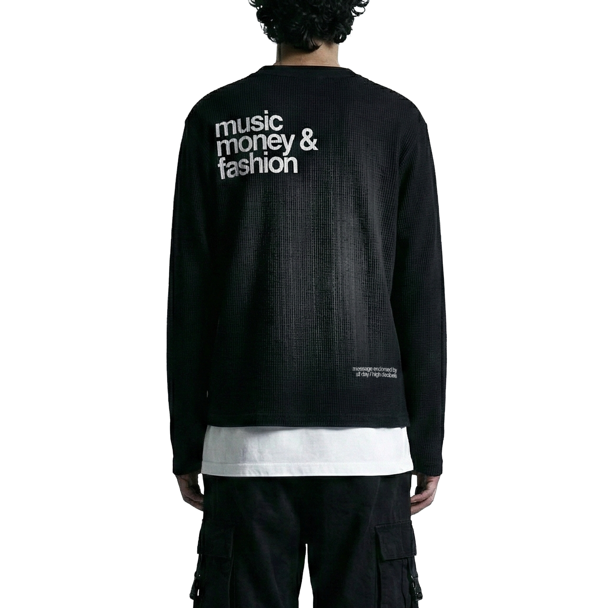 music money fashion waffle oversized full sleeve