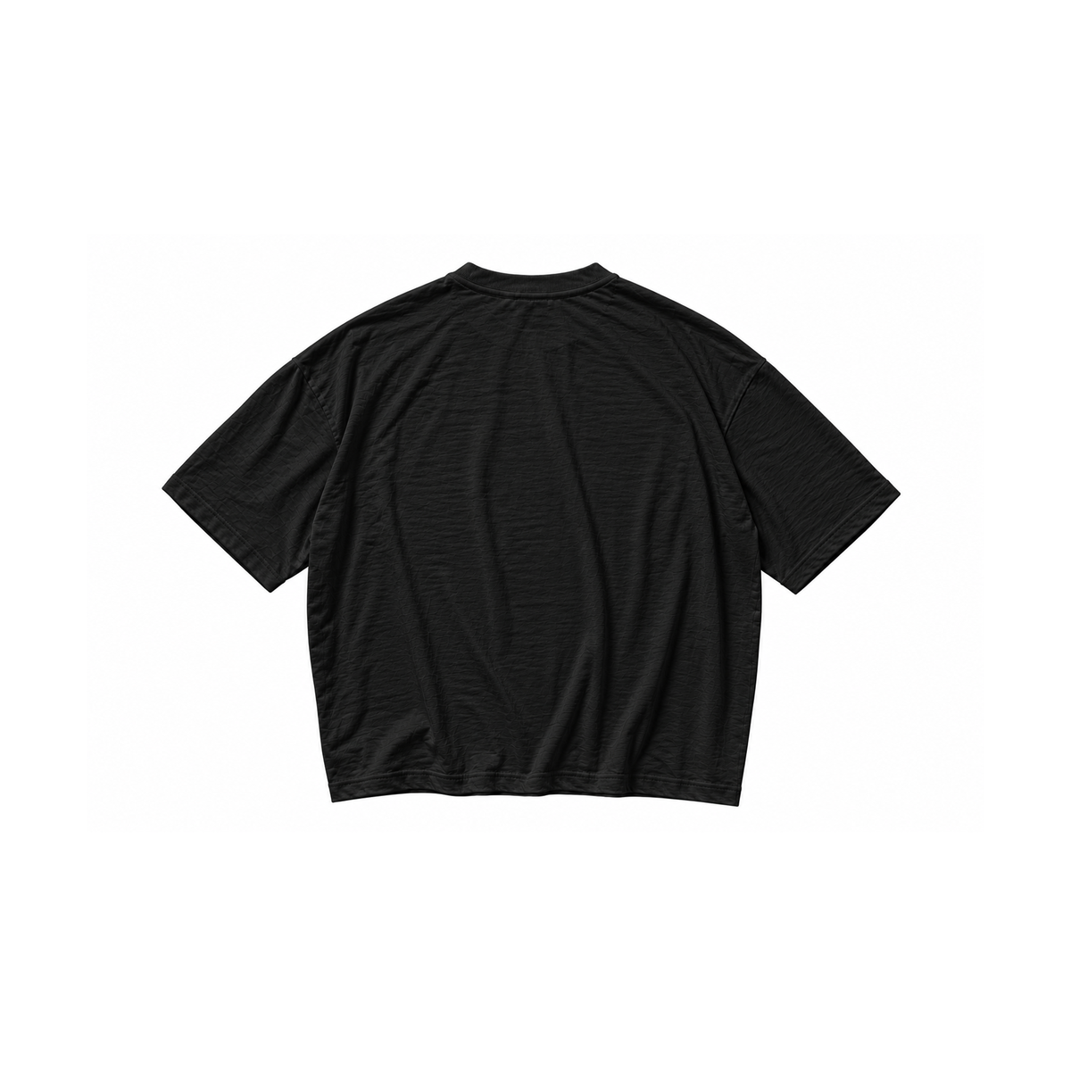 fade into you slub tee in graphite, plain back view, boxy oversized cut in 180 gsm slub cotton
