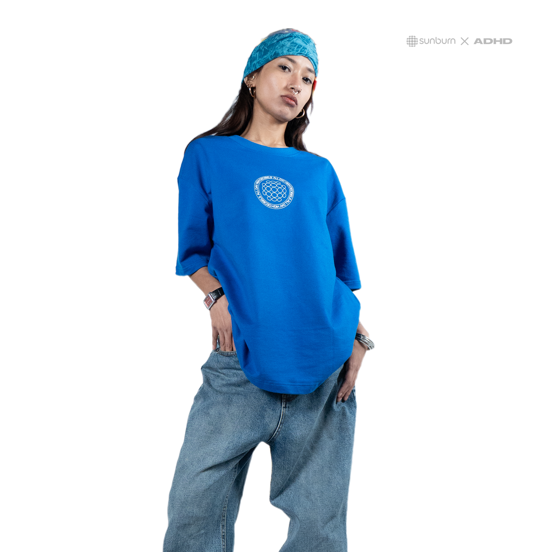 sunburn core logo oversized tee (royal blue)