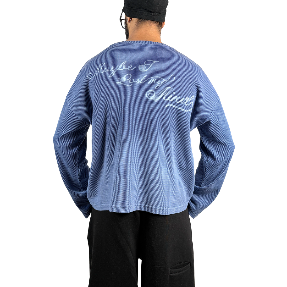 lost my mind waffle knit oversized long sleeve