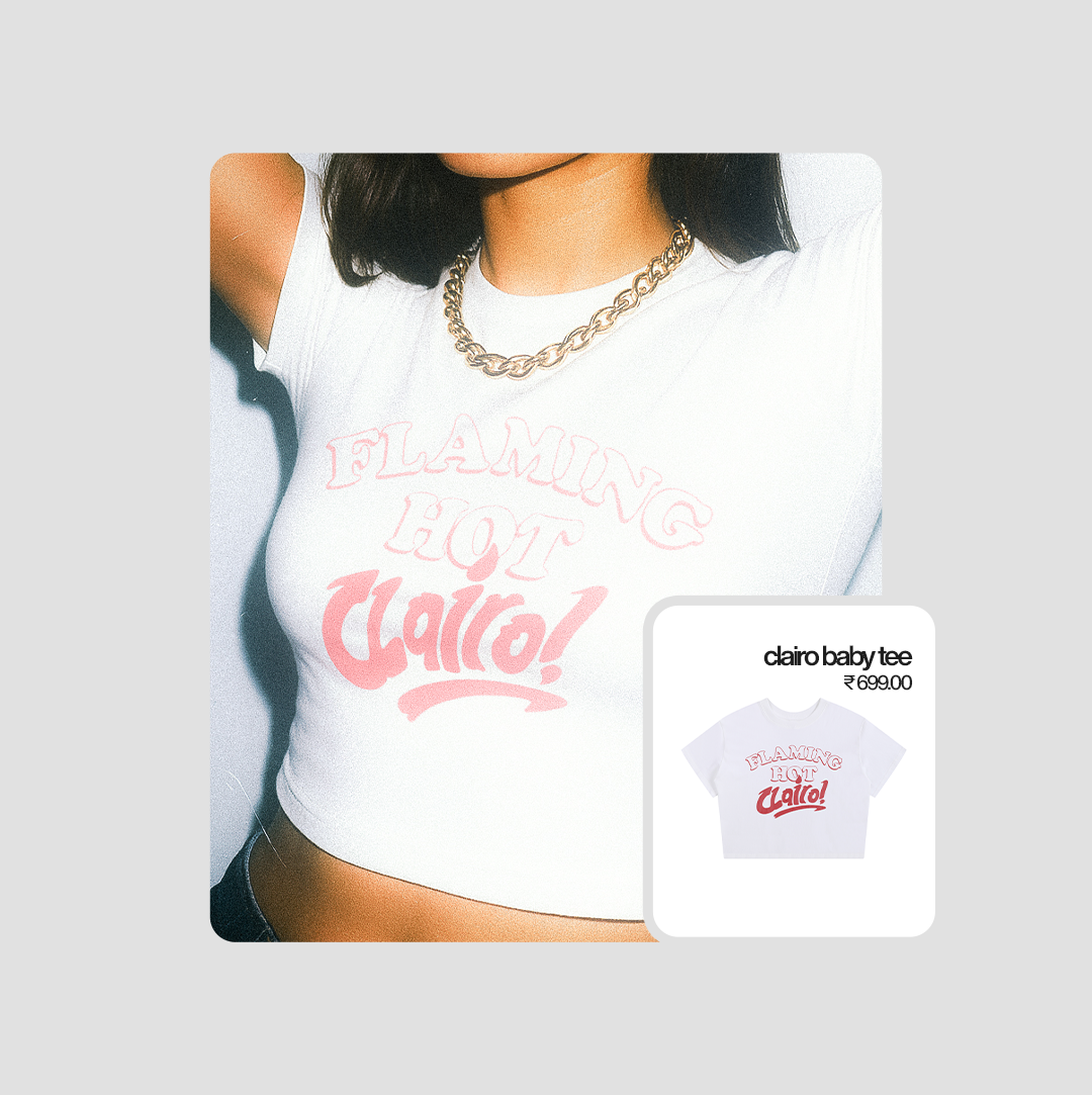flaming hot clairo baby tee