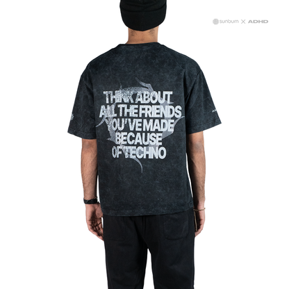 techno acid wash oversized tee