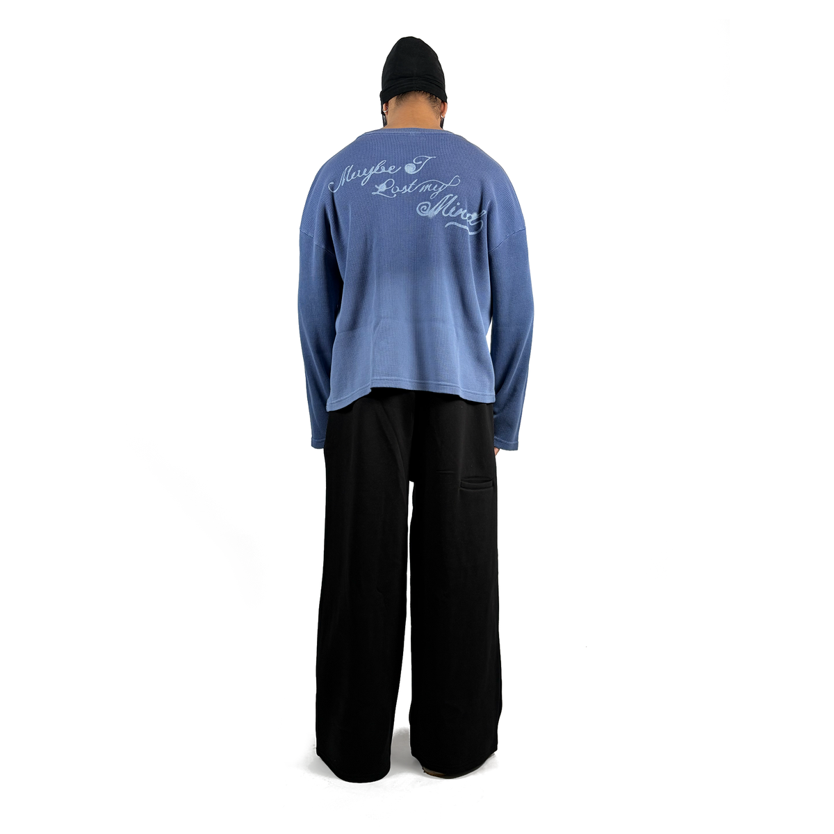 lost my mind waffle knit oversized long sleeve