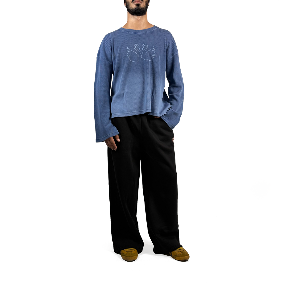 lost my mind waffle knit oversized long sleeve