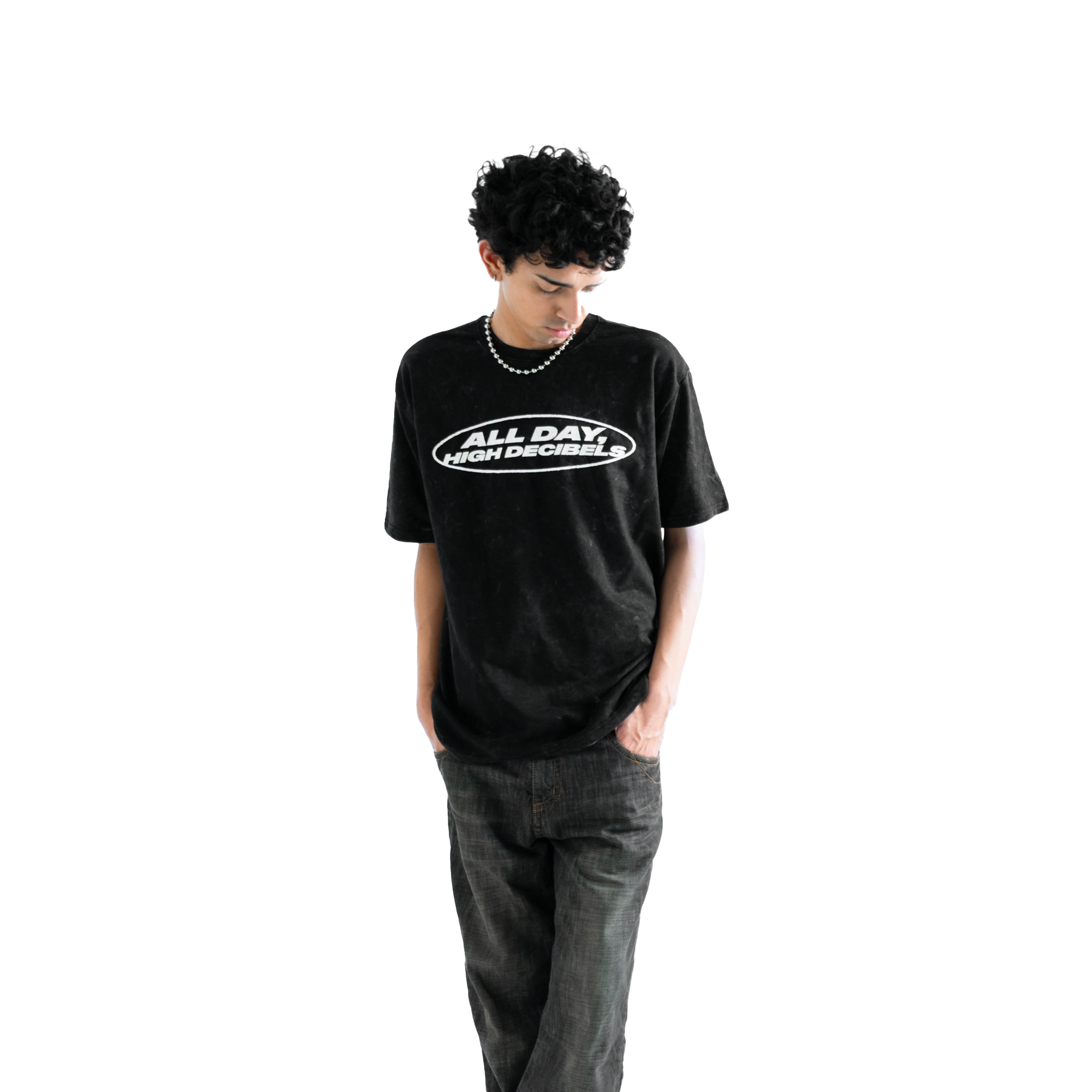 high decibels washed oversized tee