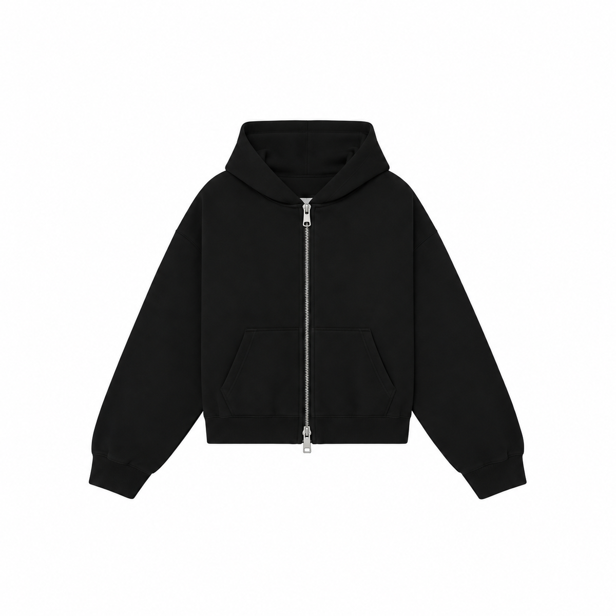 essential boxy zip-up hoodie