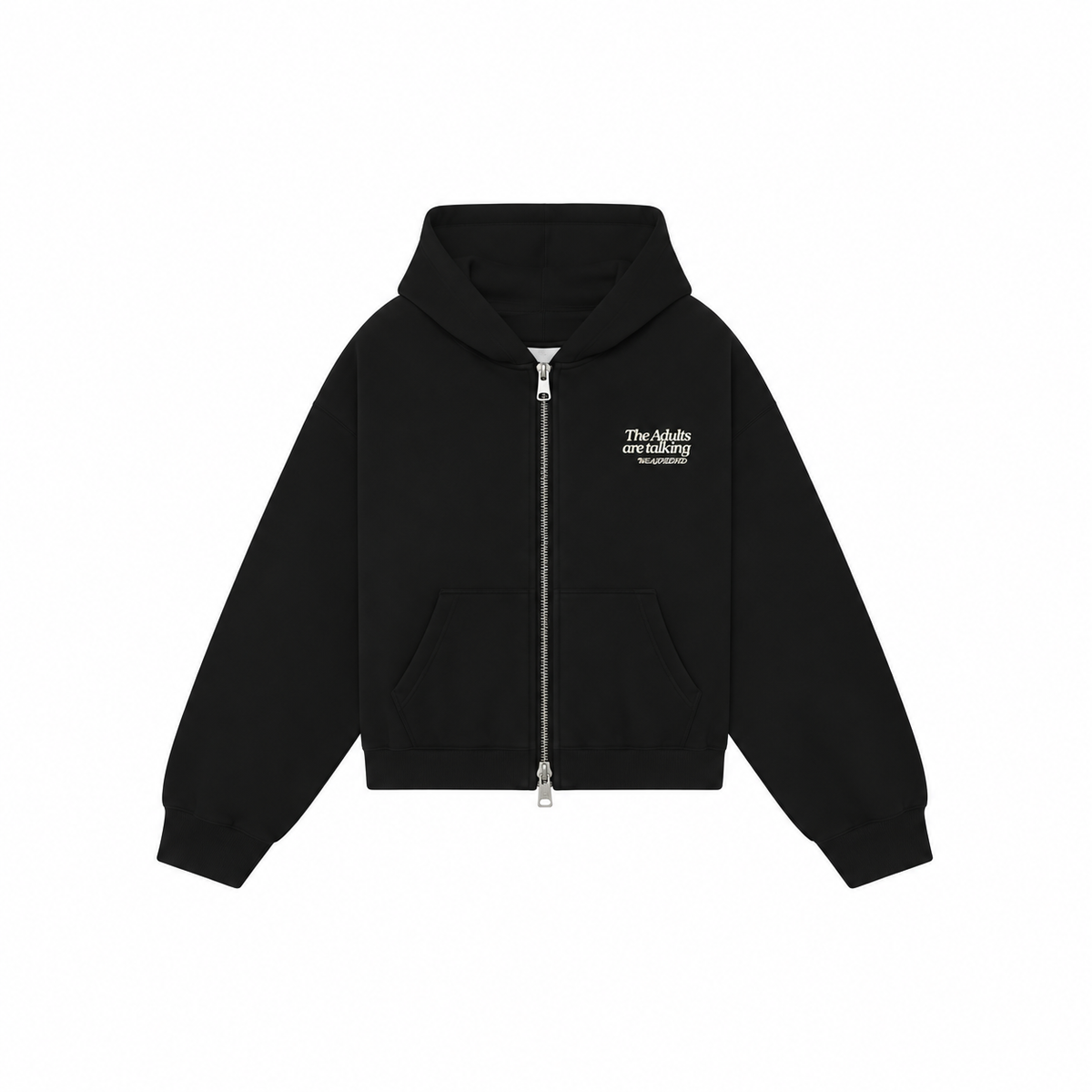 adults are talking boxy zip-up hoodie