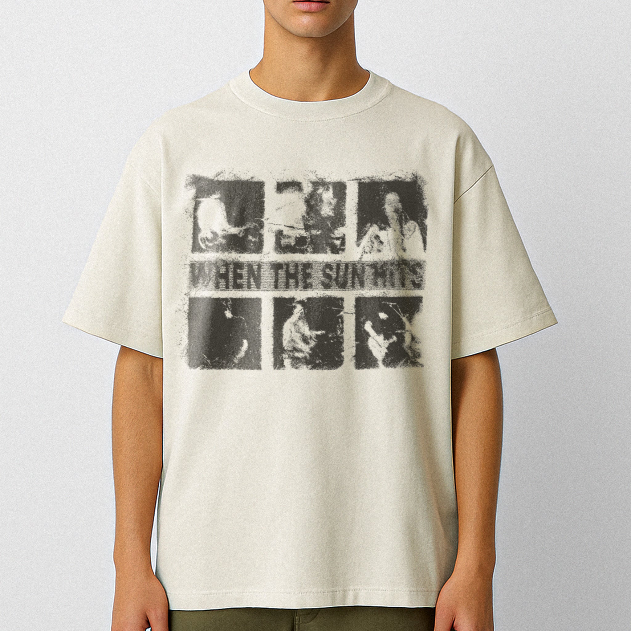 when the sun hits heavyweight oversized t-shirt