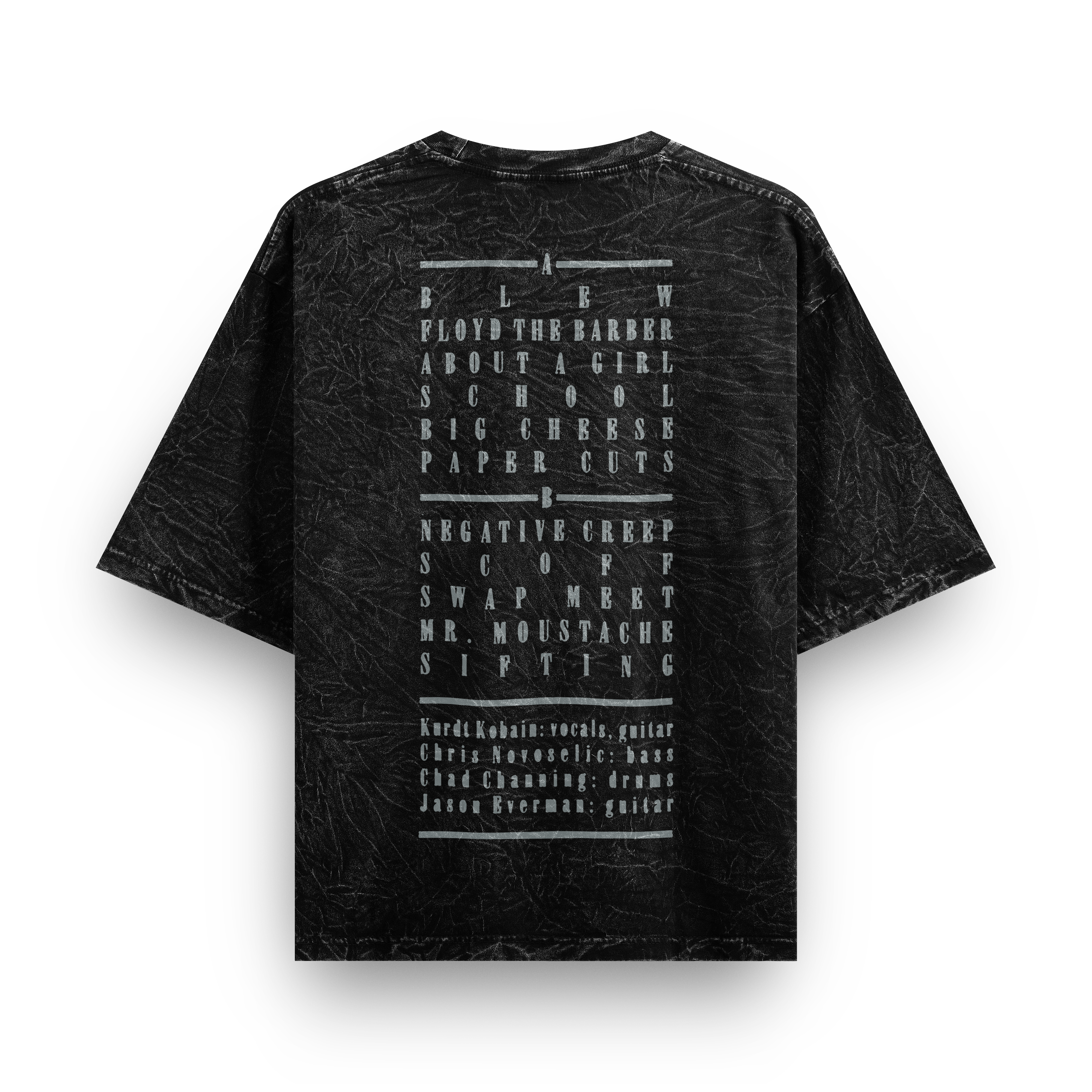 bleach nirvana vintage washed v3 oversized tee