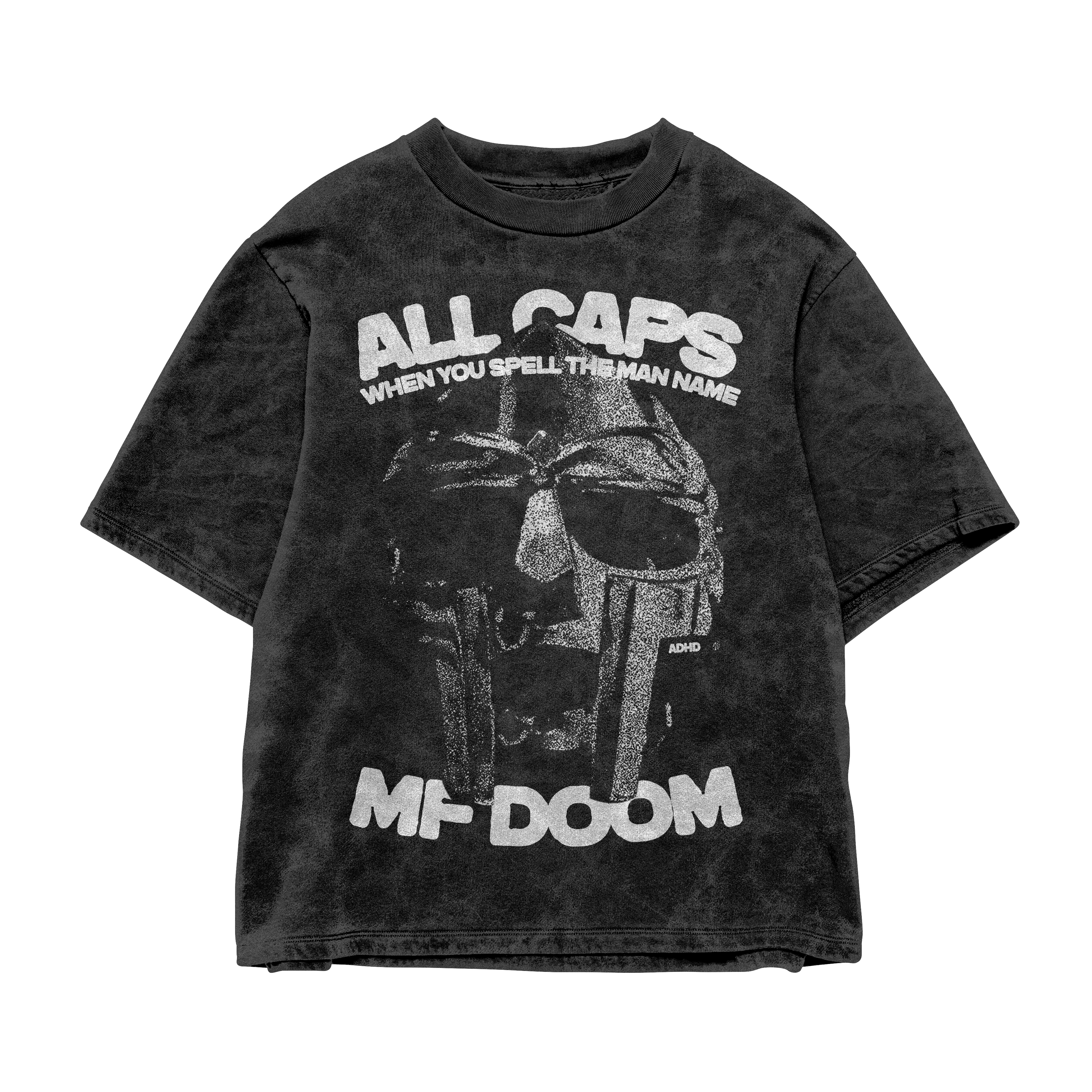 all caps MF DOOM washed v2 tee