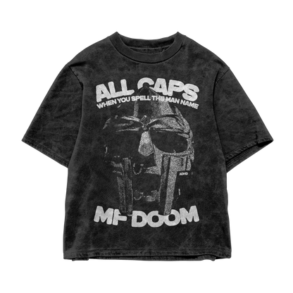 all caps MF DOOM washed v2 tee