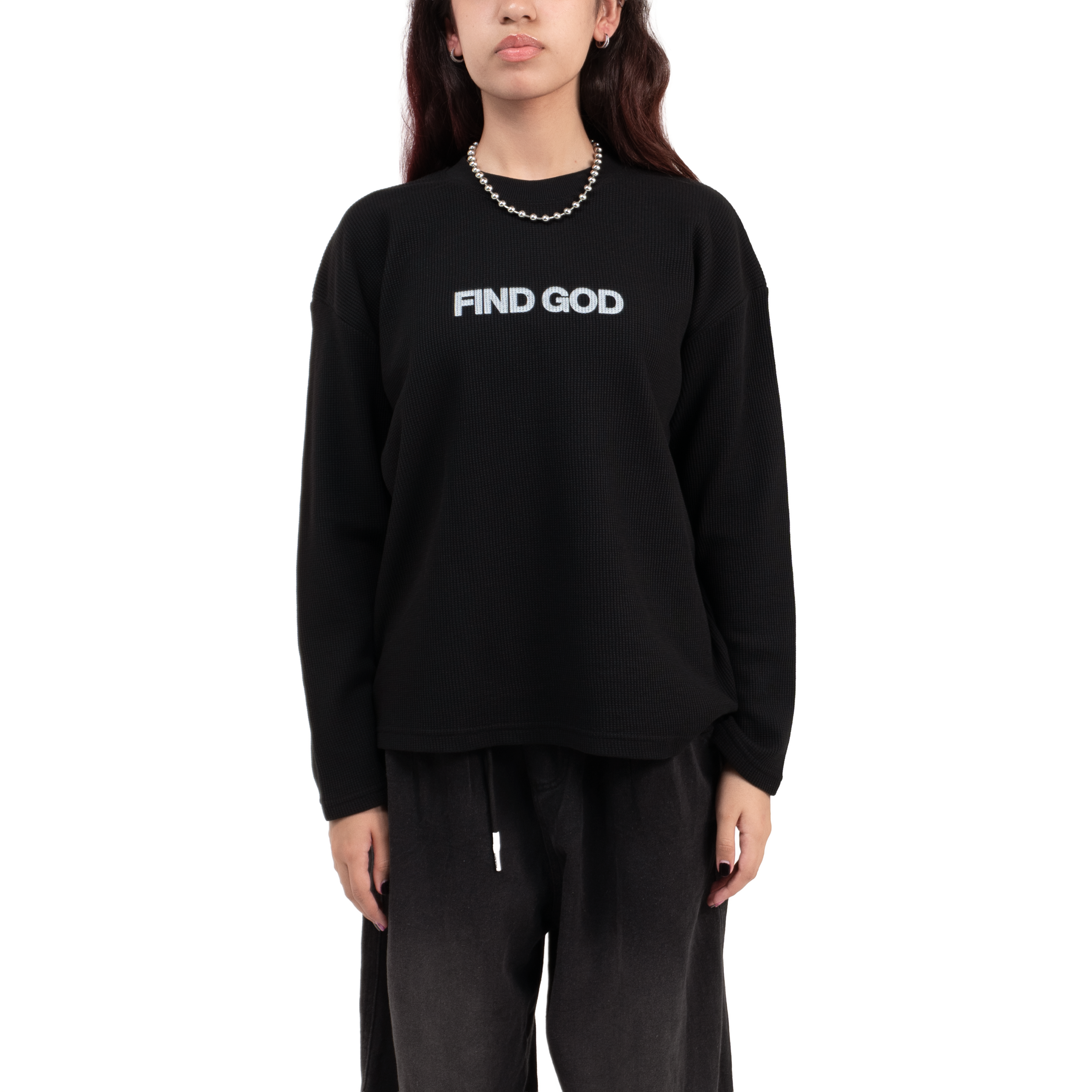 find god waffle oversized full sleeve