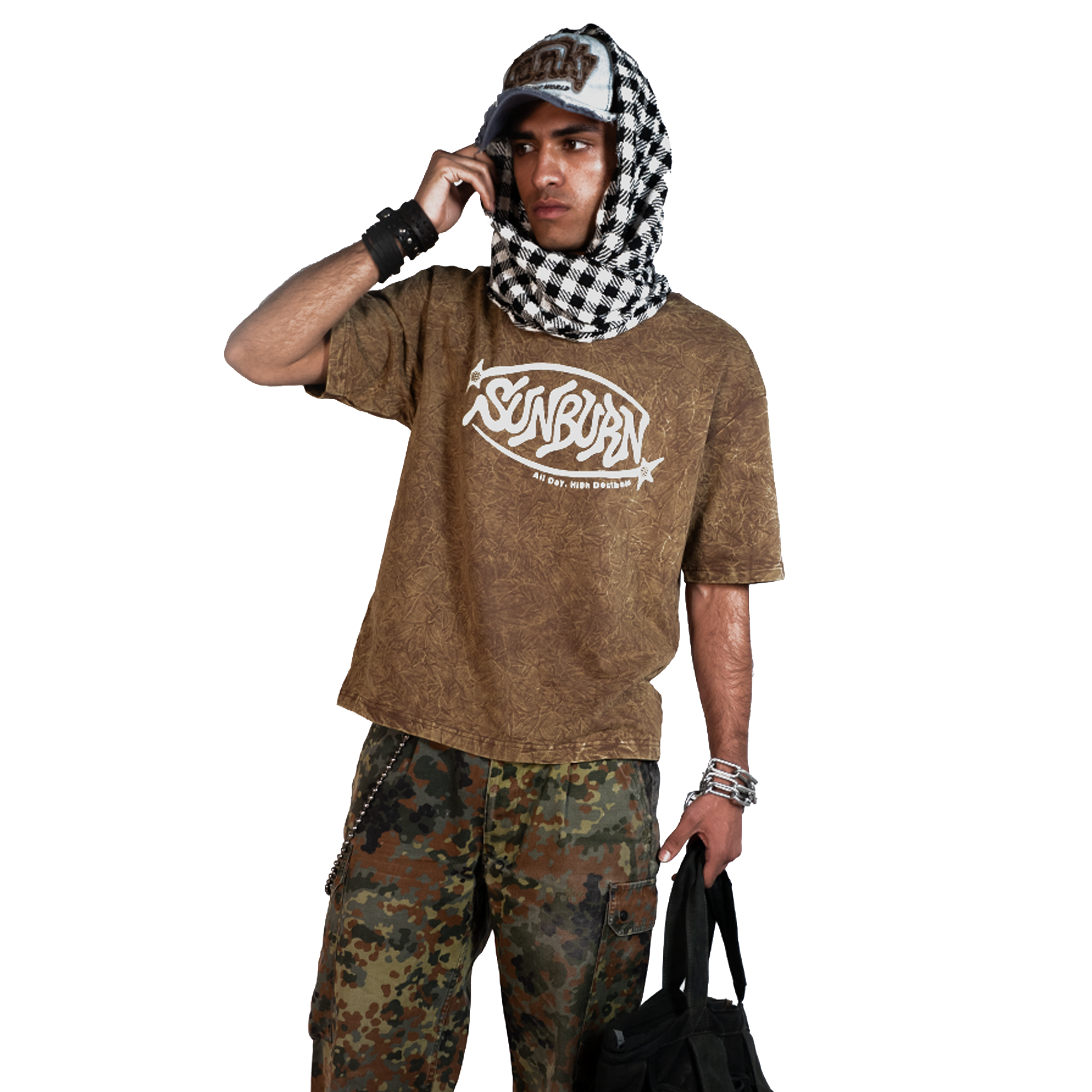 heatwave acid wash oversized tee