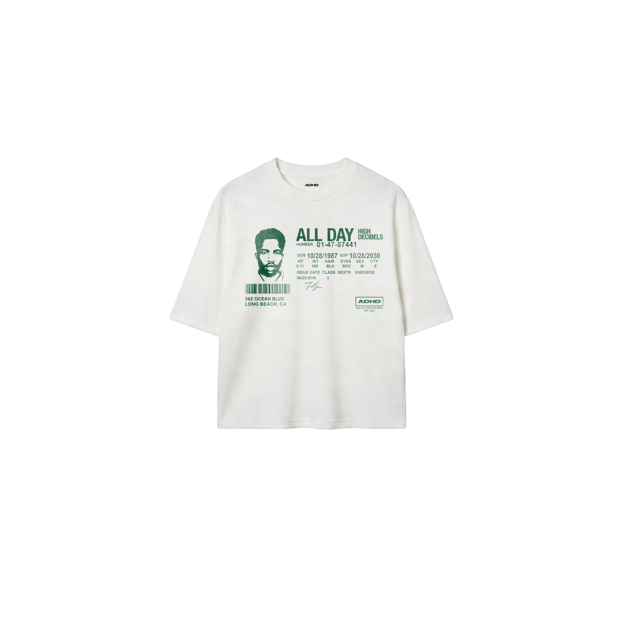 license waffle boxy tee