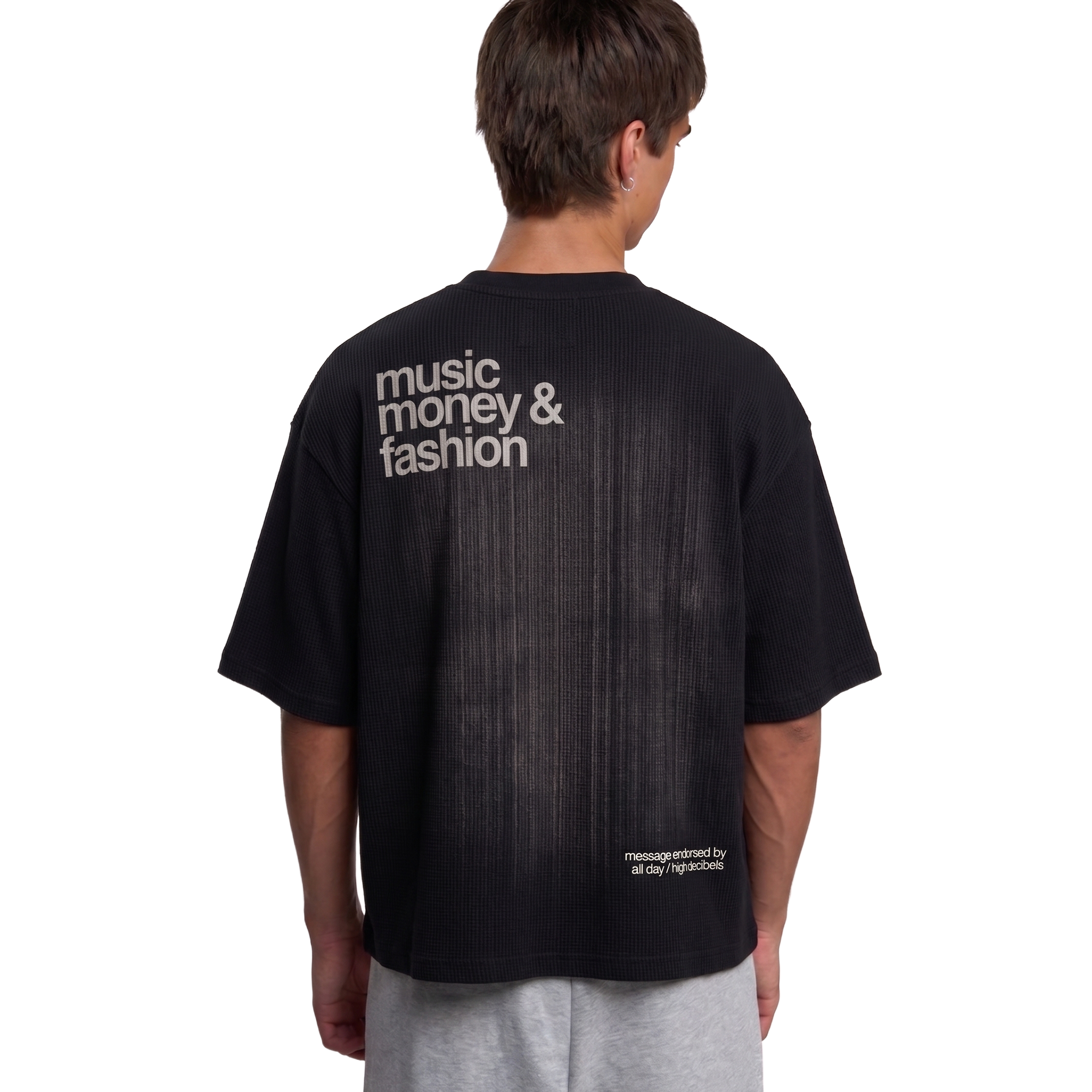 music money fashion waffle boxy tee