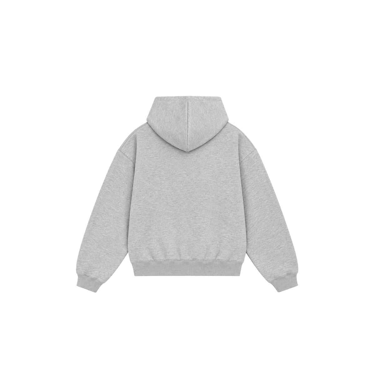 heather grey boxy zip up hoodie
