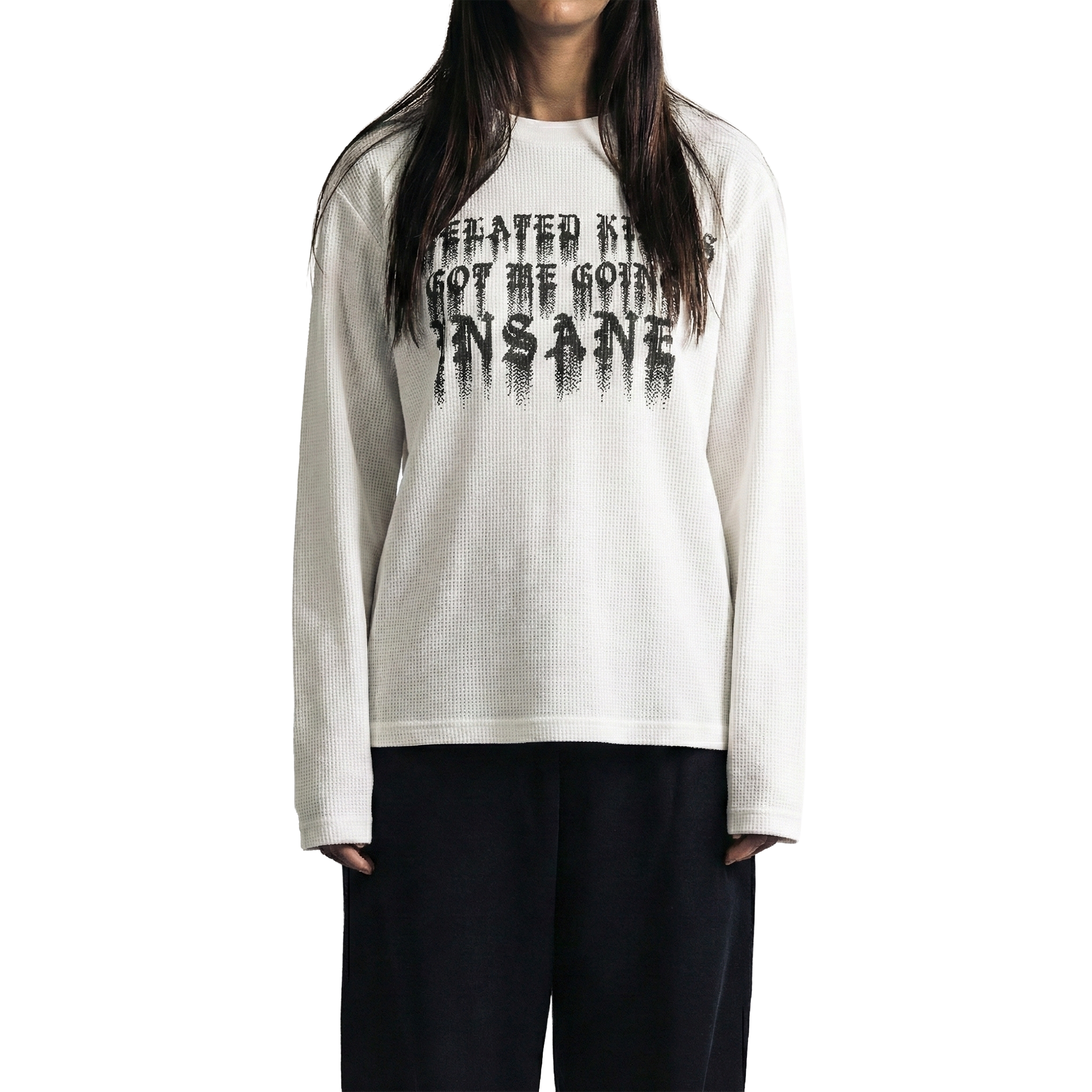 pixelated kisses waffle oversized full sleeve