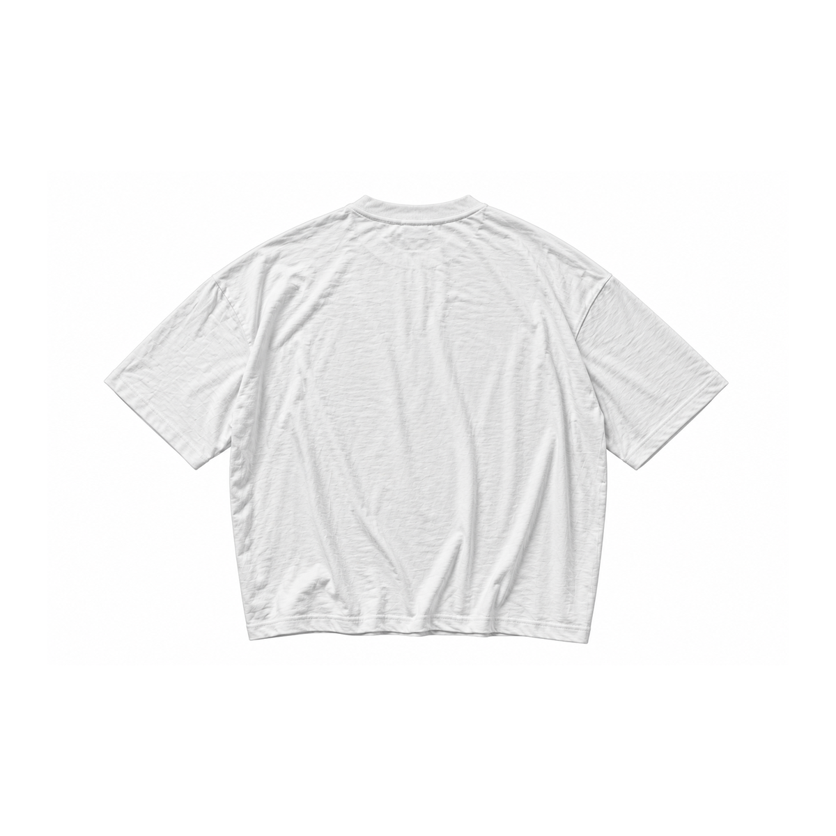 feel it slub cotton tee in dusty white, plain back view, boxy oversized cut in 180 gsm slub cotton